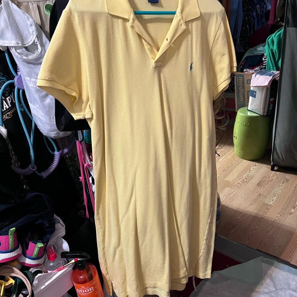 Yellow Polo Shirt with Embroidered Logo